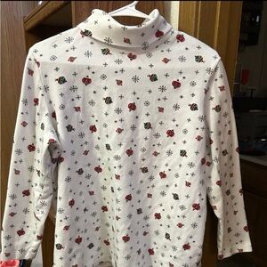 Women’s Christmas Turtleneck. Ornaments and snowflakes. Rarely worn